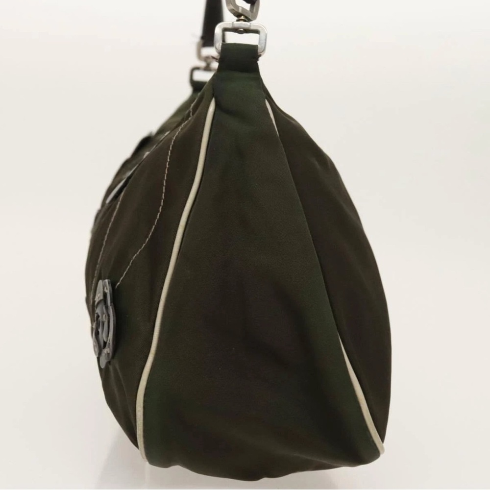 Prada Tessuto Fiori Flower Vintage Khaki Green Nylon/Leather Shoulder Bag - Picture 3 of 16